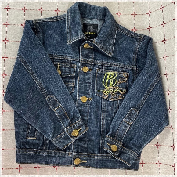 Vintage Ruff Ryders Childrens Jean Jacket Size 5 Denim Coat DMX Hip Hop Unisex - Picture 1 of 8